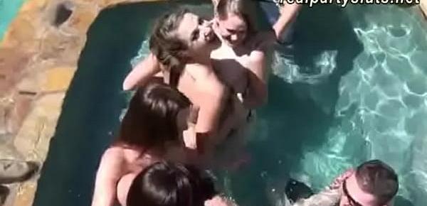  Sexy slutty girls gets their pussies nailed after pool party